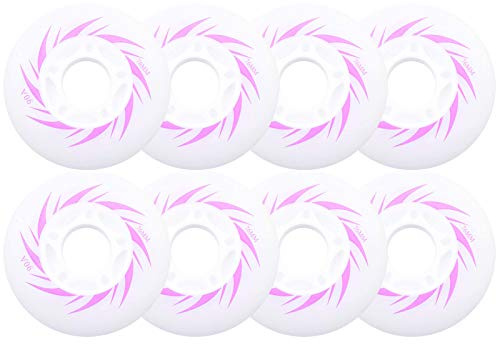 JHKJ Skating Ersatzräder 8Er Pack 72mm 76mm 80mm Inline Skate Wheels Skates Ersatzräder Mit LED Light Up Skating Wheels Leuchtende Räder,Rosa,76mm