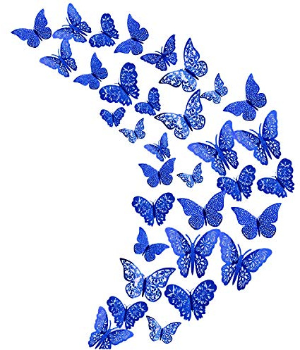 Lot de 36 stickers muraux 3D en forme de papillon doré pour décoration de maison, de réfrigérateur, de chambre, de fête, de mariage