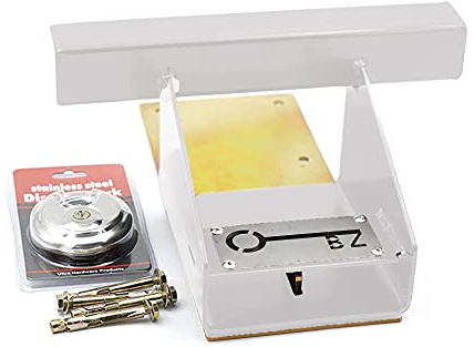 Verrou robuste incassable pour porte de garage avec cadenas et fixations – Blanc