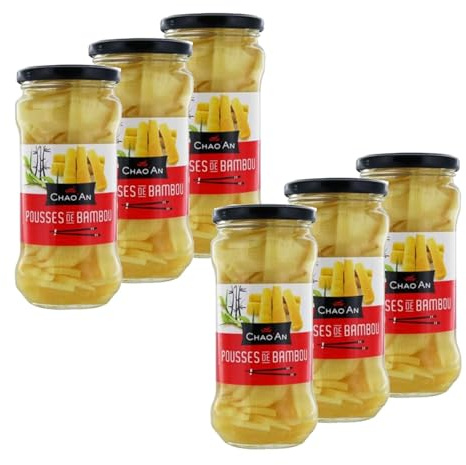 Lot 6x Pousses de bambou Chao’an 180g – Format famille – Ingrédient asiatique pour cuisine wok et salades