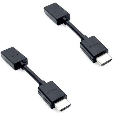 JZK HDMI-Verlängerungskabel, 12 cm, HDMI-Anschluss-Extender 4K, 2 Stück, Schwarz