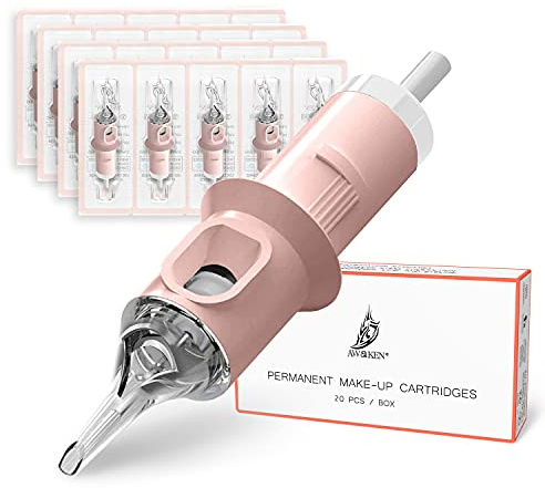 AWAKEN Nadelpatronen Dermograph Sterile Tattoo Cartridge PUM Round Liner 3 Pin Long Taper Einweg Makeup Eyebrows Lippen Eyeliner Runden(0.25mm/3RLLT)