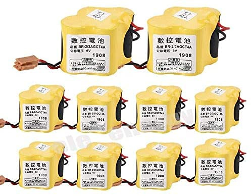 10Pcs BR-2/3AGCT4A 6V PLC Replacement Battery for FANUC Controls A98L-0031-0025 CNC Mahine