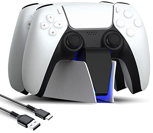 Sehawei PS5 Controller Ladestation,PS5 Controller Dock 2.5 Std Schnelllade | PS5 DualSense Controller mit LED-Ladestatusanzeige,Unterstützt Zwei Griffe zum gleichzeitigen Aufladen