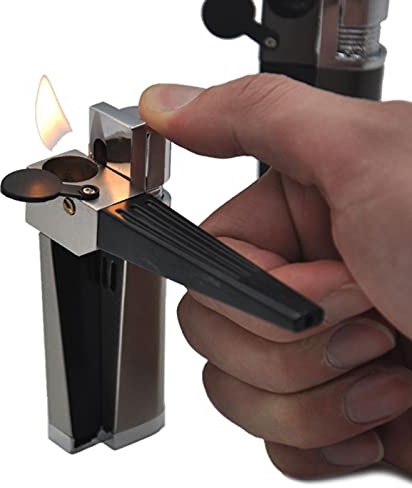 Ensemble de Combinaison de Briquet en Métal Créatif Étrange Portable Pliant Multifonctionnel Ensemble de Fumer Coupe-Vent Briquet Cadeaux pour Hommes (sans Butane)