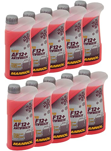 Kühlerfrostschutz MANNOL Longterm Antifreeze 10 X 1 Liter Fertiggemisch -40°C rot