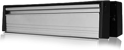 Xfort MailPlate Slimline 12 Letterplate Satin Chrome, Premium Draught Proof Postal Letterbox, Telescopic Sleeved Letter Box for Wooden, Composite and uPVC Midrail Doors with 40-80mm Door Thickness