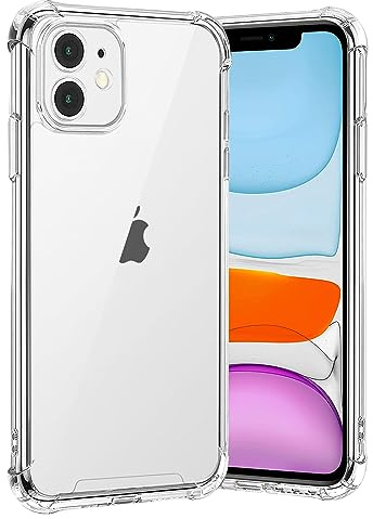 gueche Cover per iPhone 11 Cover, [Rinforzare la Versione con Quattro Angoli] [Protezione per la Fotocamera] Custodia Protettiva in Silicone Morbido Antiurto in Gomma TPU (Trasparente)