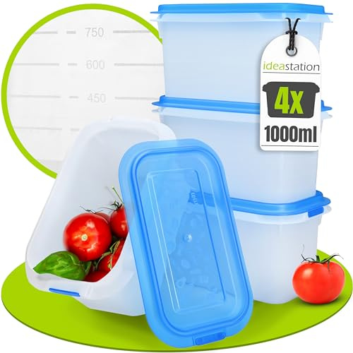 idea-station Gefrierdosen Set - 4 Stück - 1000 ml