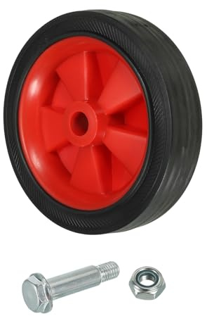 PATIKIL 5 Pollici Ruote per Compressore d'Aria, Ricambi Universali per Ruote di Compressore d'Aria con Foro 0,5 per Facilitare Mobilità, Rosso