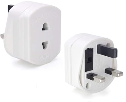 Aibulo 3 x Shaver Adapter Plug UK - 2 Pin to 3 Pin Adapter Plug for Electric Razor & Toothbrush, Travel Converter Plug, Bathroom Socket Adapter