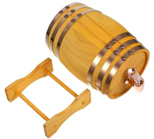 Ciieeo Dispensador de Barril de Madera 1l Vintage para Vino y Cerveza