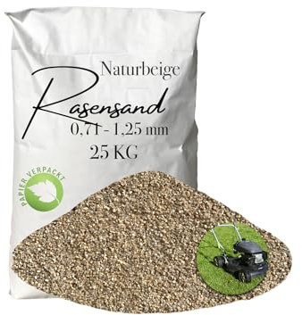 Rasensand 25kg Gartensand Quarzsand 0,71-1,25 mm für Rasenpflege papierverpackt