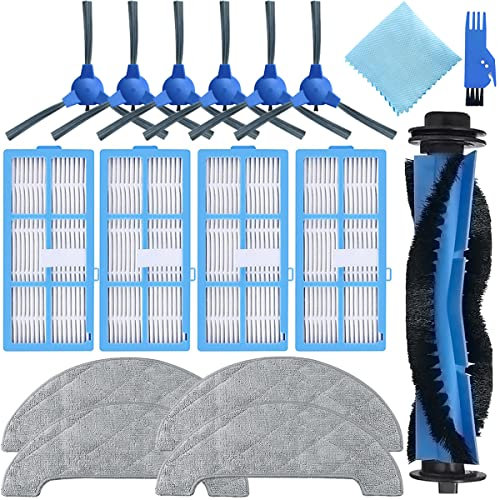 EATBALE Accessories Kit for Proscenic 850T Robot Vacuum Cleaner, Replacement Parts Side Brush, Filters, Roller Brush, Mop Cloth, Cleaning Brush, Cleaning Cloth(15 Pack)