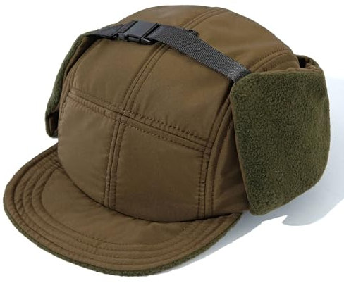 Clakllie Berretto da baseball con paraorecchie per uomo e donna, caldo berretto da baseball, in pile polare, a 5 pannelli, con visiera corta, morbido berretto invernale, CDGE-BSWD2403-Brown, Taglia