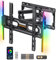 Perlegear Soporte TV Pared para Televisores de 26 a 65 Pulgadas hasta 45 kg, Retroiluminación LED con Sincronización Musical, VESA Máximo 400x400 mm, con Giro, Extensión, y Inclinación, PGMF20