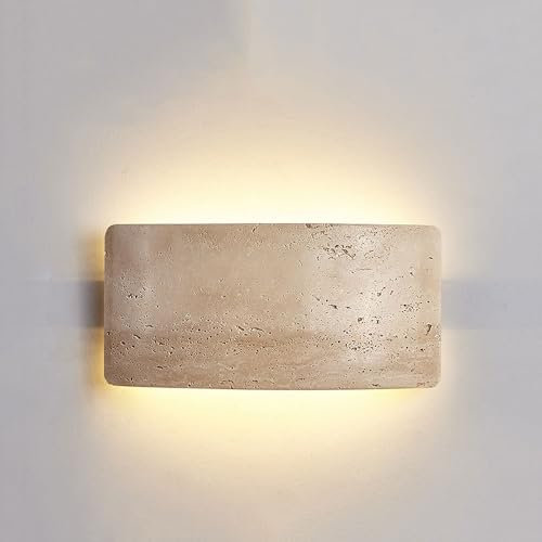 Aplique de Pared para Exteriores, travertino Irregular Natural, Farol de Interior, LED de 9 W, Luces de Piedra cálida, iluminación Exterior para Puerta de Entrada de Villa