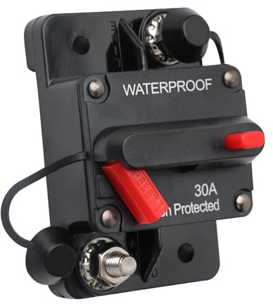 APIELE Schutzschalter mit Manuellen Reset Sicherungshalter 30A DC12-48V Auto Leistungsschalter Wasserdicht für Auto Boot-Trollmotor Marine