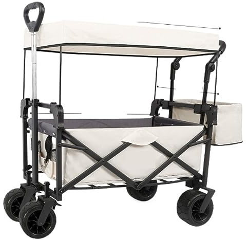 GODFSAHG Faltbarer Outdoor-Campingwagen mit abnehmbarem 600D-Oxford-Stoff und Rädern, tragbarer Garten-Festival-Trolley