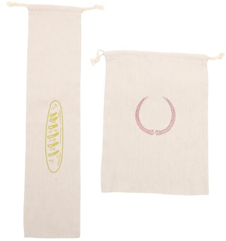 BEBEMOKO 2pcs Linen Bread Storage Bags Drawstring Reusable Loaf Storage Container Suitable for Baked Food and Snacks Fine Workmanship Safe Material