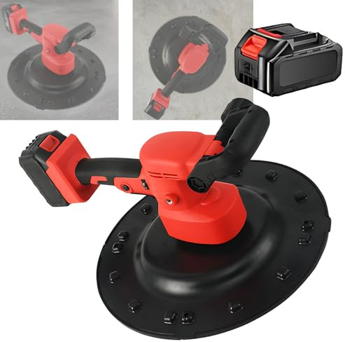 SHAHRYAR 1680 W Máquina Eléctrica De Alisado De Pared,Todo El Motor De Cobre-2 Baterías De Litio-con 6 Velocidades Ajustables-para Yeso, Mortero De Cemento, Masilla