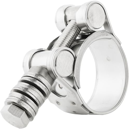 Boltza Abrazadera de manguera de perno en T de presión constante – SS316 grado marino – Banda extra ancha de 30 mm con tensión de resorte, perno M10 – (44-47 mm)