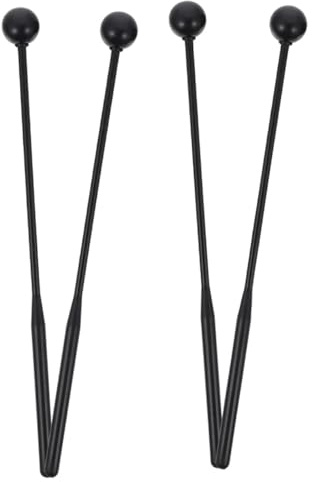 Marimba Schlägel 2 Paar für Xylophon und Marimba Schwarz | Kunststoff und Gummi, Glatte Oberfläche, Sicher Nutzbar, für Profis und Anfänger