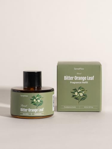 SenseFlow Aceites Esenciales para difusor de 30 ml, 100% Puros, Aceite Esencial de aromaterapia de Primera Calidad, aceites aromáticos de Aire para difusor, aromaterapia - Hoja de Naranja amarga