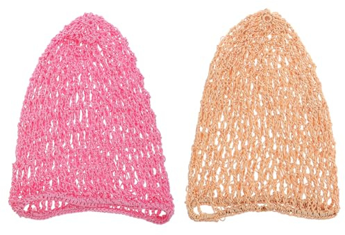 BESTonZON 2 Stück-Pack Gehäkelte Haarnetz Mütze aus Maschengewebe Leicht zu Tragen Mesh Design für Lange Haare im Sommer