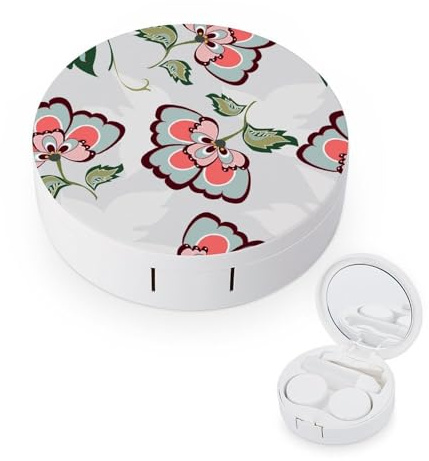 fkgvwo Contact Lens Case Butterfly Flower Contact Lens Box Travel Kit Portable for Travel & Home
