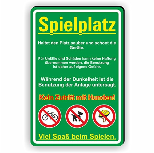 SPIELPLATZ - Haltet den Platz und die Geräte Sauber - keine Hunde - SCHILD/D-038 (40x60cm Schild)
