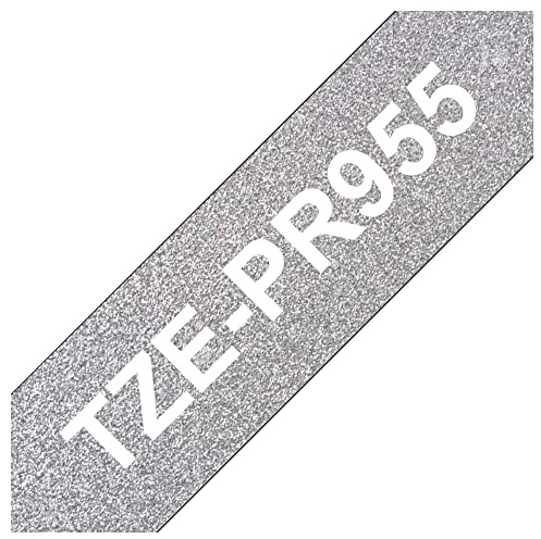 Brother TZe-PR955 Labelling Tape Cassette, Black on Premium Silver, 24 mm (W) x 8 m (L), Laminated, Brother Genuine Supplies