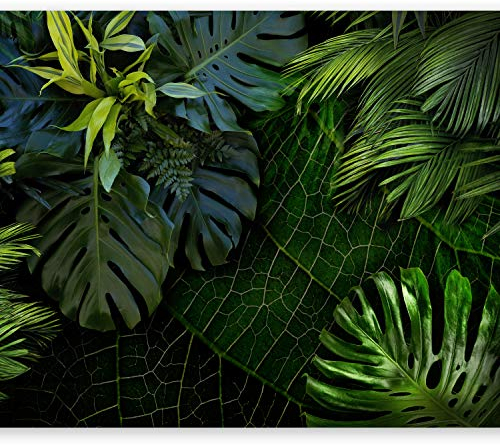 murando Fototapete selbstklebend tropische Blätter Monstera 343x256cm Foto Tapete Tapetenfolie Möbelfolie Wandverkleidung Wandtapete Motivtapeten Bildtapete Wohnzimmer 3d Effekt Modern Natur grün