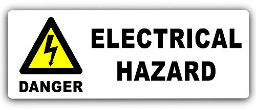 METAL Danger ELECTRICAL HAZARD Sign-WITH IMAGE-Aluminium -WHITE-Warning Door Notice Office Shop Warehouse School Cafe Restaurant Pub Business Health Safety Accident Electricity Cables Wires