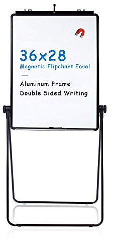 VIZ-PRO Doppelseitiges U-Stand-Whiteboard, Magnetisches Tragbares Trockenlösch-Staffelei-Board, 90x70 cm