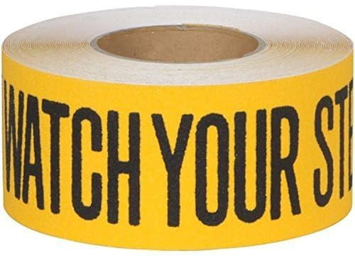 Gator Grip Traction Tape, Caution Watch Your Step, Premium Grade 60 Grit Worded Anti-Slip, Indoor/Outdoor, Effectively communicates Hazards, Yellow/Black, 3 inch x 60 ft, SG8903PT