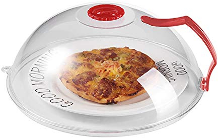 Jawseu - Copertura per forno a microonde con manico, coperchio per microonde con valvola di sfiato, protezione contro gli spruzzi e coperchio per forno a microonde, senza BPA, plastica