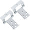 Just Accessories Large 50mm Cranked Flush Hinges - Silver Cabinet/Cupboard/Door Fittings (4)