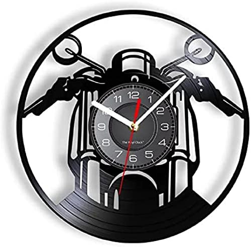 Orologio da parete vintage da 12 pollici Orologio da parete con disco in vinile da motocicletta Orologio da parete con paletta del motore di trasporto autociclo Orologio da parete realizzato in vero v
