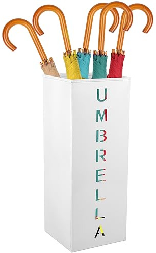 willkey Metal Umbrella Rack Holder Free Standing Umbrella Stand Umbrella Storage Umbrella Holder Bin Multipurpose Walking Sticks Holder Umbrella Bucket for Hallway Entryway Home Hotel (B)