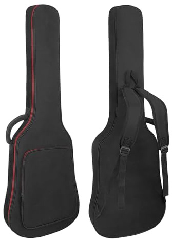 Borsa per chitarra elettrica 39 40inch chitarra elettrica Gig Bag, 0.38in spessore custodia imbottita chitarra impermeabile con tasca e tracolla regolabile, cuscino protettore del collo Pad, nero