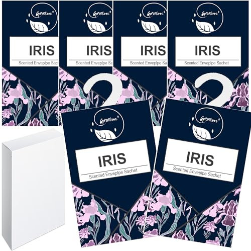 6pcs Profuma Armadio Vestiti, Profumatori Armadio e Cassetti, Profumatore Auto, Profumo Aromi Sacchetti Lavanda Profumati per Armadio Cassetti Armadietti, Scarpiera Deodorante Armadio (Iris)