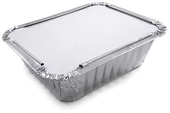 GM KIT 500 Vaschette Alluminio 1 Porzione da 470cc. + 500 Coperchi in Cartoncino/Alluminio, Contenitori Alimenti Usa e Getta con Coperchio, Teglie da forno Adatte al Congelamento, Cottura e Asporto
