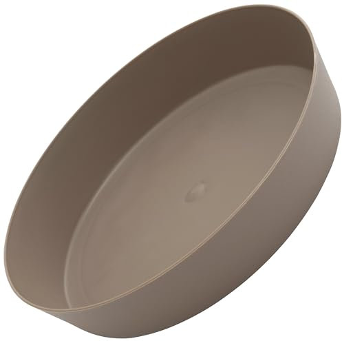 Aerzetix - C73861 - Set di 5 piattini sottovasi Ø interno140mm per vaso di fiori - colore moka - in plastica - piante giardiniere
