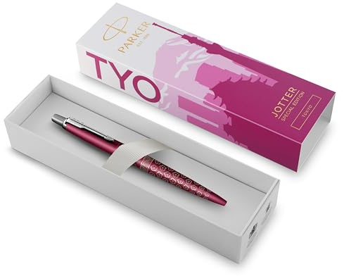 Parker Jotter Kugelschreiber | Sonderedition | Tokyo Rosa in silberner Ausführung | Blaue Tinte | Geschenkbox