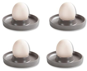 Kesper | Eierbecher, 4er Pack, Material: ø 10 x H 2 cm, Melamin, Maße: cm, Farbe: Grau | Der ideale Frühstücksbegleiter