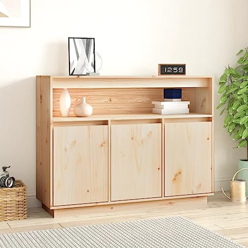HETFTJN Sideboard, Tv Schrank Waschbeckenunterschrank Wohnwand Büroschrank Geeignet für Office Wohnzimmer Schlafzimmer Küchenzeile 104,5x34x80 cm Massivholz Kiefer