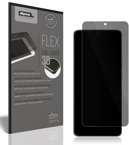 dipos FLEX Blickschutzfolie für Xiaomi Redmi Note 13 Pro Plus | Privacy Displayschutz matt, 2-Wege Sichtschutz, Full Cover, selbstheilend, blasenfrei, Fingerprint-kompatibel, selbstklebend