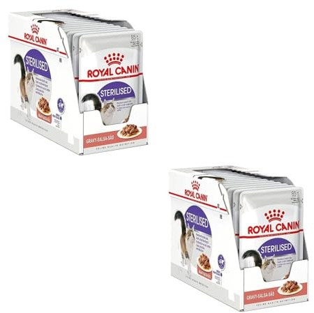 Royal Canin Esterilizado en Salsa | Doble Pack | 2 x 12 x 85 g | Alimento Completo para Gatos Adultos | Especialmente para Gatos esterilizados a Partir del 12º Mes | Trozos en Salsa