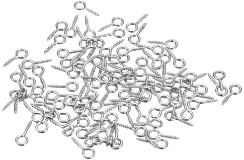 sourcing map Lot de 500 vis à œil en acier inoxydable 304 - 12 x 5 mm - Petits crochets à vis autotaraudeuses - Mini épingles à œillet pour travaux manuels - Pendentifs en argile en bois - Bouteilles